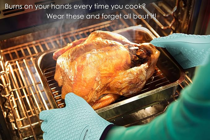 KITCHEN PERFECTION XL Silicone Smoker Oven Gloves -Extreme Heat Resistant BBQ - Image 7