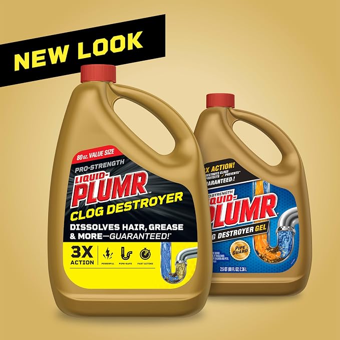 Liquid-Plumr Pro-Strength Clog Destroyer, Liquid Drain Cleaner, 80 Fluid Ounces - Image 2