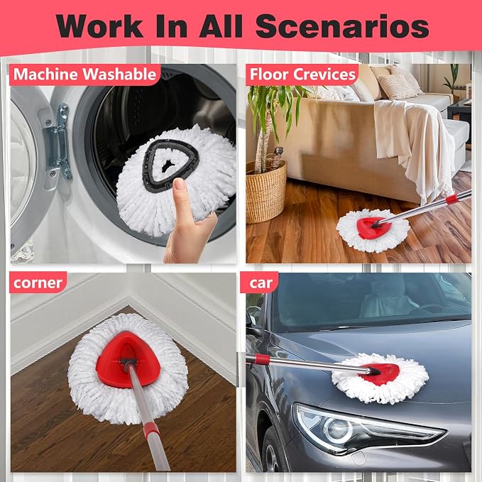 Mop Replacement Heads 2 Pcs & 1 Scrub Brush Combo - Image 4