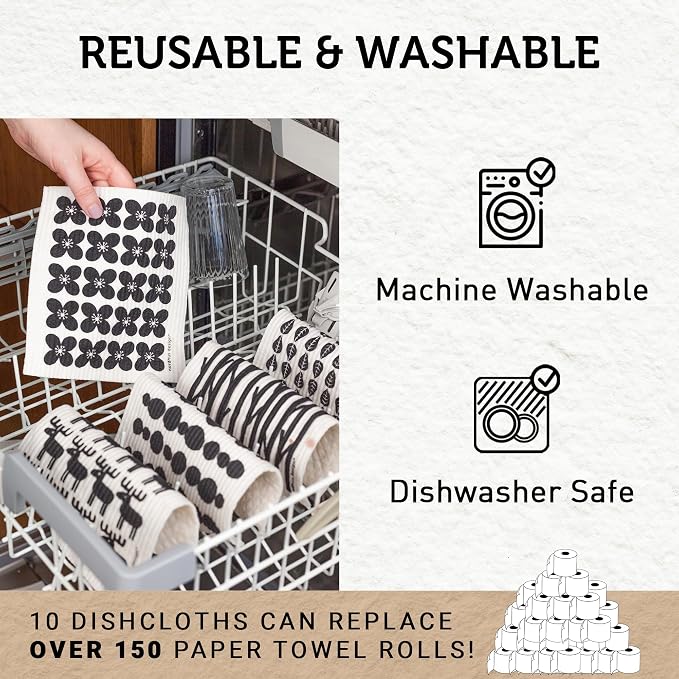Nordhus Design Swedish Dishcloths, 10 Cloths, Made in Sweden - Image 3