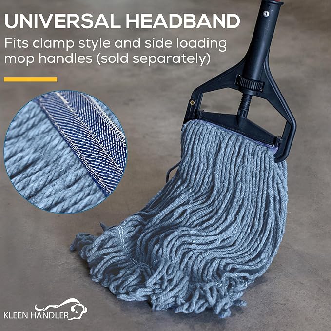 KLEEN HANDLER HEAVY DUTY Commercial Mop Head Replacement, Wet Industrial Cotton - Image 9