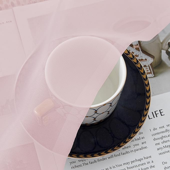 Chyhomenyc Sheer Curtains 45 Inch Long 2 Panels, Short Voile Drapes - Image 4