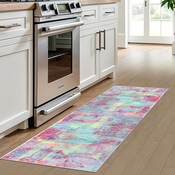 IOHOUZE Abstract Runner Rug 2x6 Ft Washable Runners - Image 2
