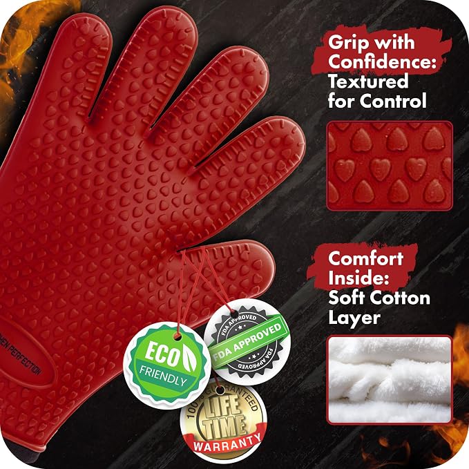 KITCHEN PERFECTION Silicone Smoker Oven Gloves - Image 4