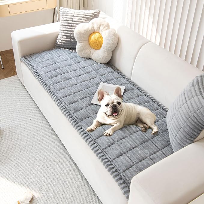 OTOB Dog Couch Covers for 3 Cushion Washable Non Slip Plush Pet Friendly Bed by OTOB