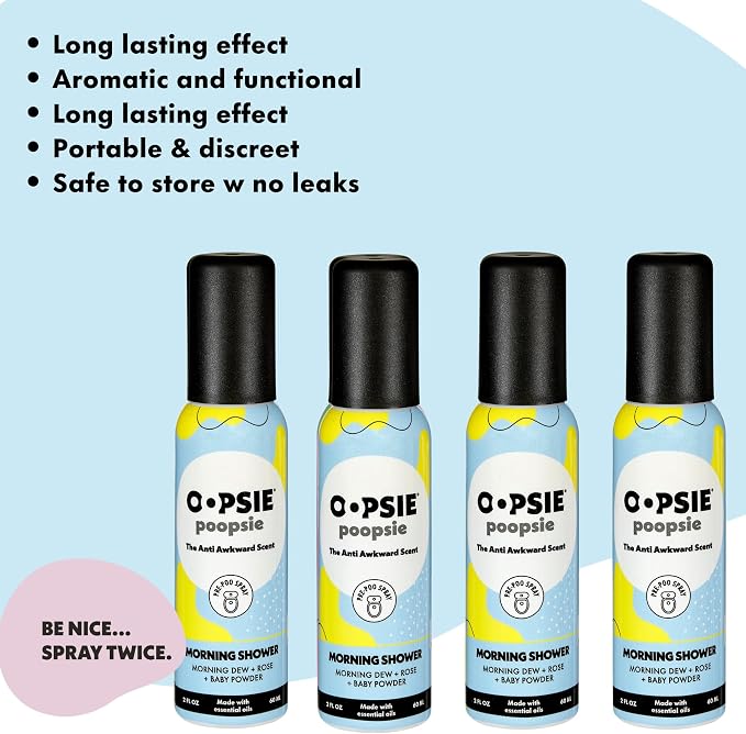 OOPSIE POOPSIE - Morning Shower - Before & After You Go Toilet Spray 2oz - - Image 3