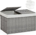 Storage Basket with Lid Rattan Storage Basket with 2 Separate Lid, 27.8 Gallon by SETVSON