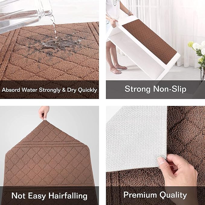 REFETONE Indoor Doormat, Front Back Door Mat 20"x32" Absorbent Rubber Backing - Image 4