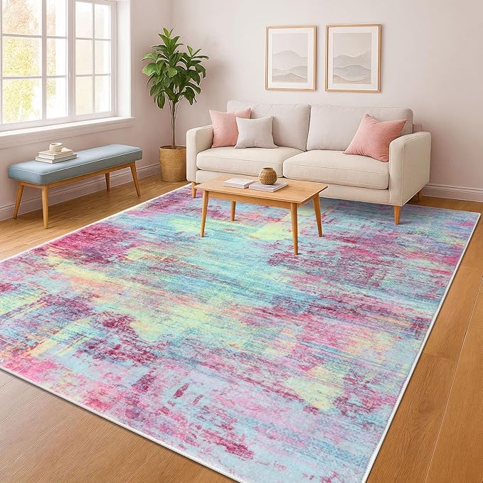 IOHOUZE Abstract Area Rugs 8x10 Ft Washable Large Rugs by iOhouze