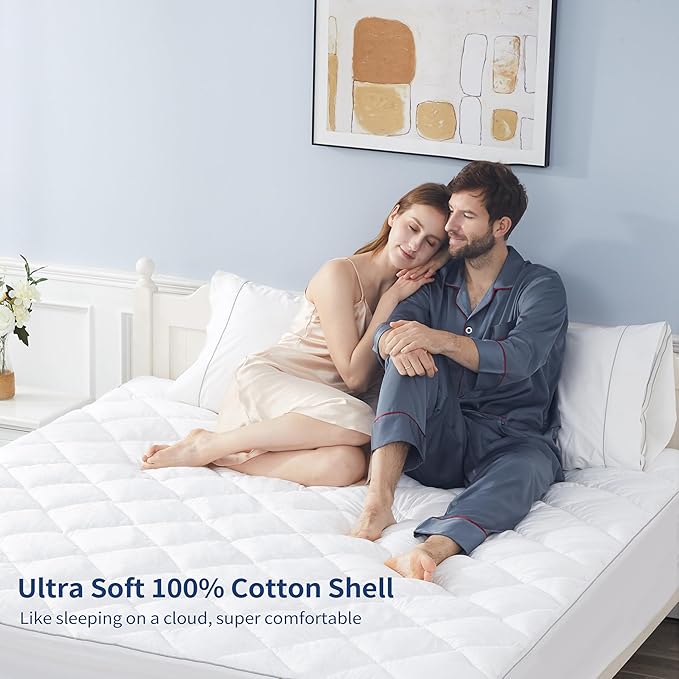 Sunflower Full Mattress Pad Cover, Cotton Mattress Cover Hypoallergenic - Image 3