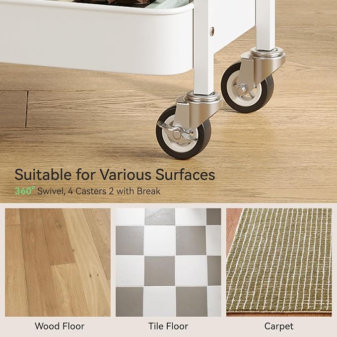 3 Tier Rolling Cart, Utility Cart - Image 5