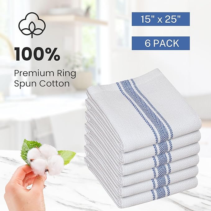 WHITEWRAP Kitchen Dish Towels for Kitchen, Highly Absorbent for Drying and - Image 5