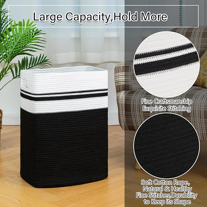 OIAHOMY 91L Laundry Hamper, XXXLarge Laundry Basket, Collapsible Cotton Rope - Image 5