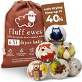 Fluff Ewes Wool Dryer Balls 6 Pack Premium New Zealand Wool Laundry Balls by HustleBlush