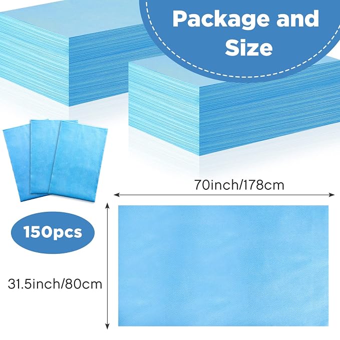 Tegeme 150 Pieces Disposable Massage Table Sheets 31" x 70" Waterproof Bed - Image 2