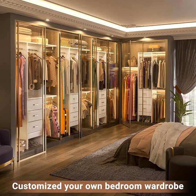 4FT Small Closet System with 3 Fabric Drawers, Flexible Built-In Clothes - Image 5