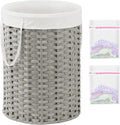 Laundry Basket Round Rattan Laundry Hamper 29.1 Gal Handwoven Large Wicker by SETVSON