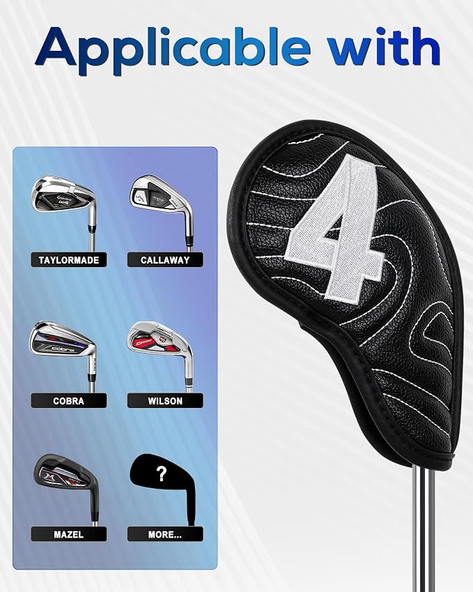Big Teeth Golf Club Covers Full Set Driver Headcover Fairway Wood Hybrid Golf - Image 5