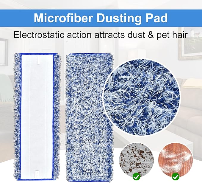 8 Pack Microfiber Cleaning Pad for Bona Mop Hardwood & Hard Surface Floors Dry - Image 4
