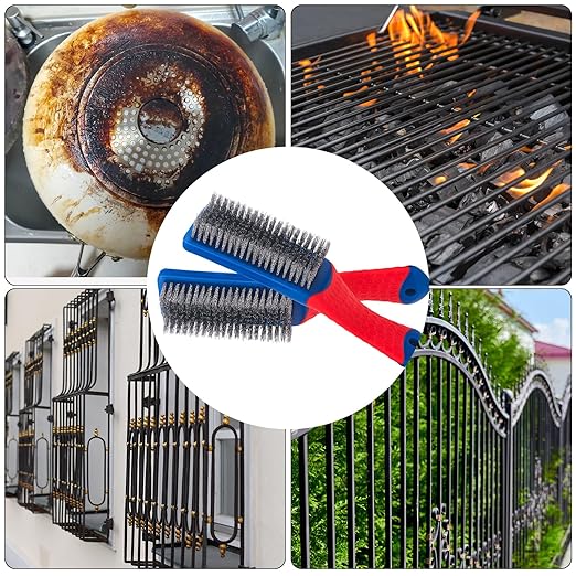 Wire Brushes 2 Pcs Steel Brushes Heavy Duty Carbon Steel and Stainless Steel - Image 7