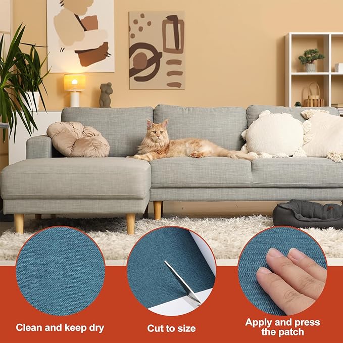 PATIKIL 70x6.2 Inch Linen Repair Tape, Repair Fabric Patch Self Adhesive Couch - Image 3