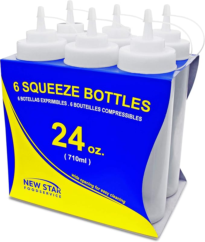 New Star Foodservice 26238 Squeeze Bottles, Wide Mouth, 24 oz - Image 2
