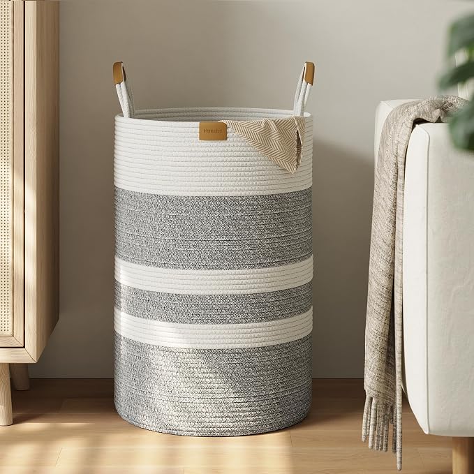 75L Striped Laundry Hamper by Nunsino