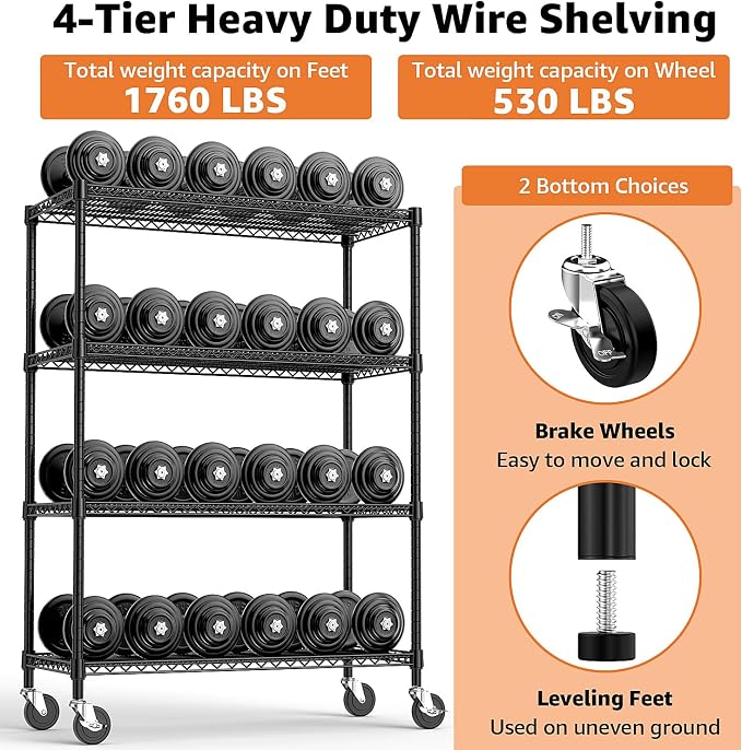 Industrial Metal 4 Tier Shelving - Image 5