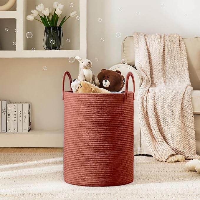 YOUDENOVA Laundry Hamper Basket, Woven 58L Tall Laundry Basket - Image 2