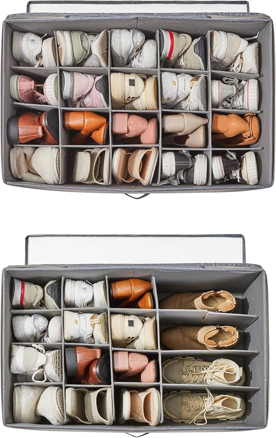 Shoe Storage Organizer for Closet, Shoe Box Organizer, Space Saving Foldable - Image 4