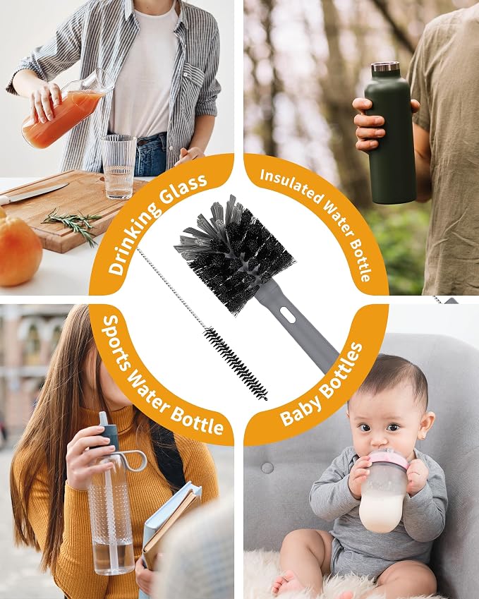 MR.SIGA Water Bottle Brush and Straw Cleaner Brush, Long Handle Bottle Cleaner - Image 7