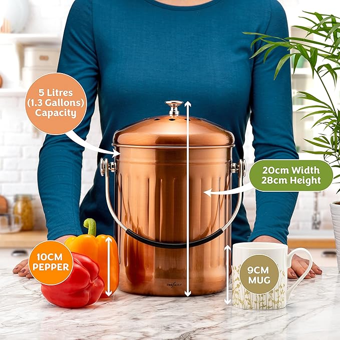 RED FACTOR Premium Compost Bin for Kitchen Countertop - Image 4