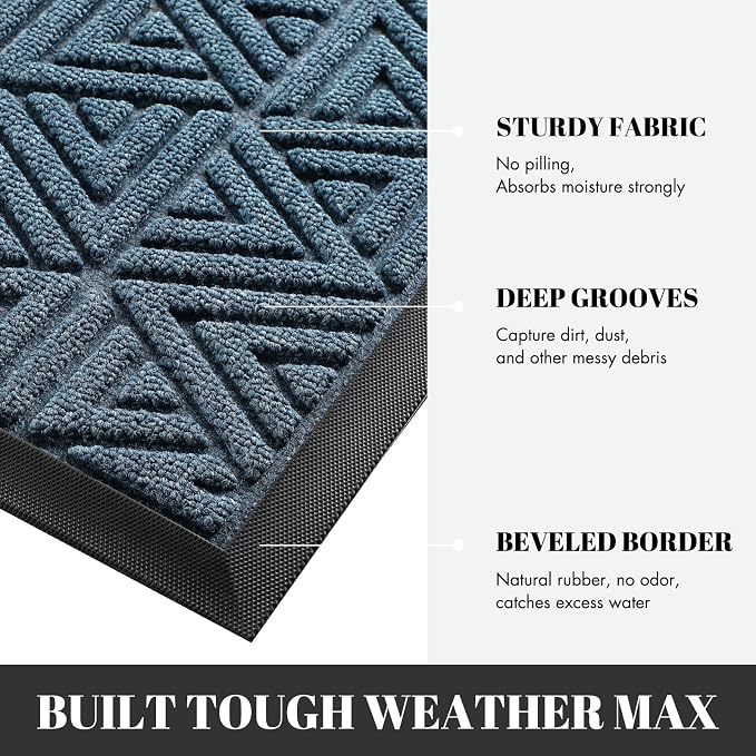 Yimobra Large Door Mat 47x24, All-Weather Waterproof Non-Slip Welcome Matt - Image 4