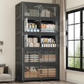 200GAL Storage Bins with Lid and Wheels, Stackable Closet Organizers and by Fangtueh
