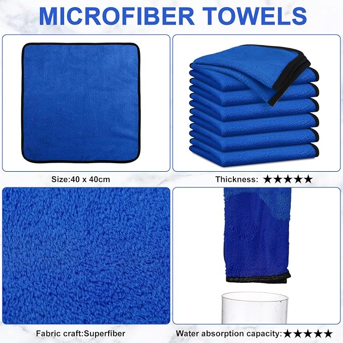Tallew 50 Pcs Microfiber Towels 16 Inch x 16 Inch Microfiber Cloth Car Drying - Image 4