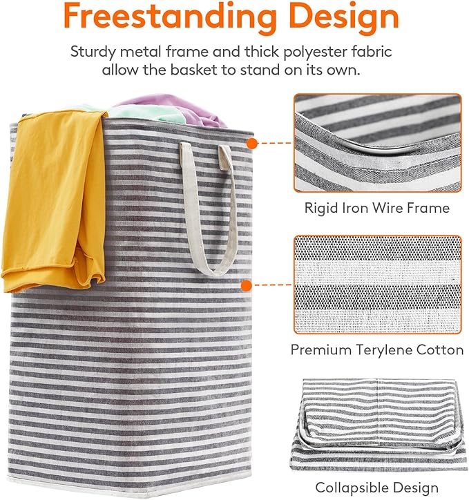 Lifewit 2 Pack Laundry Hamper Large Collapsible Laundry Baskets, Freestanding - Image 2