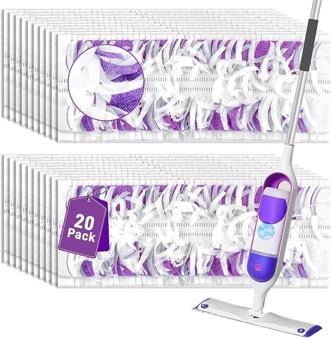 20-Pack Disposable Microfiber Power Mop Pad Refills Compatible by Unknown