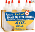 Plastic Squeeze Bottles with Red Tip Cap, 4 Oz Squirt Bottle by FIXSURESupplies