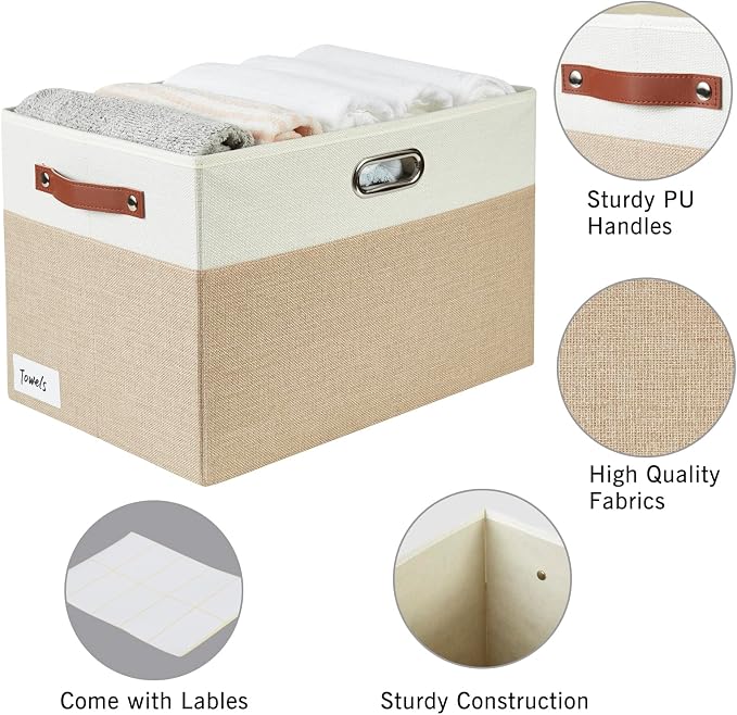 Large Collapsible Fabric Storage Bins - Image 3