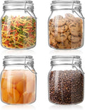 Glass Food Storage Jars with Airtight Lids 34 oz Square 4 Pack Kitchen Storage by ButterMelt