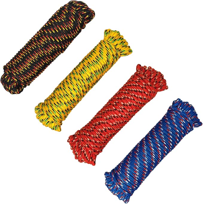 Diamond Braided Polypropylene Rope Nylon Mix Thick Heavy Duty Ropes 1/4 inch by GIAHAND