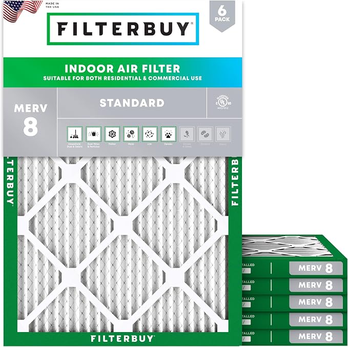 Filterbuy 30x36x1 Air Filter MERV 8 Dust Defense Replacement, Electrostatic by Filterbuy