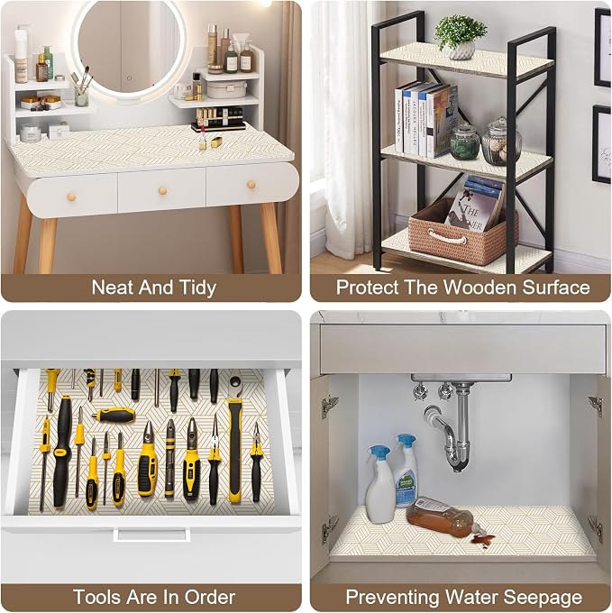 OcePor Non-Adhesive Drawer and Shelf Liner 12IN x 20FT，Non Slip Cabinet and - Image 5
