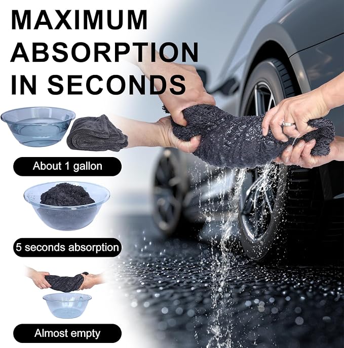 2 Pack XL Car Drying Towel – 1300GSM Ultra Absorbent Microfiber, Twisted Loop - Image 6