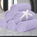 Washcloths for Showering, Thick Cotton Washcloths for Face, Lavender Face Towel by VOOVAMOVAS