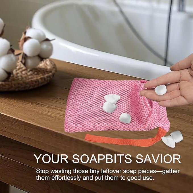 2 Pack Soap Bag Gentle Roughness, Bar Soap Pouch Saver Pocket, Body Scrubber - Image 4