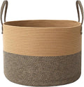 Woven Blanket Basket, 65L Large Rope Storage Bin by JMvicyroam