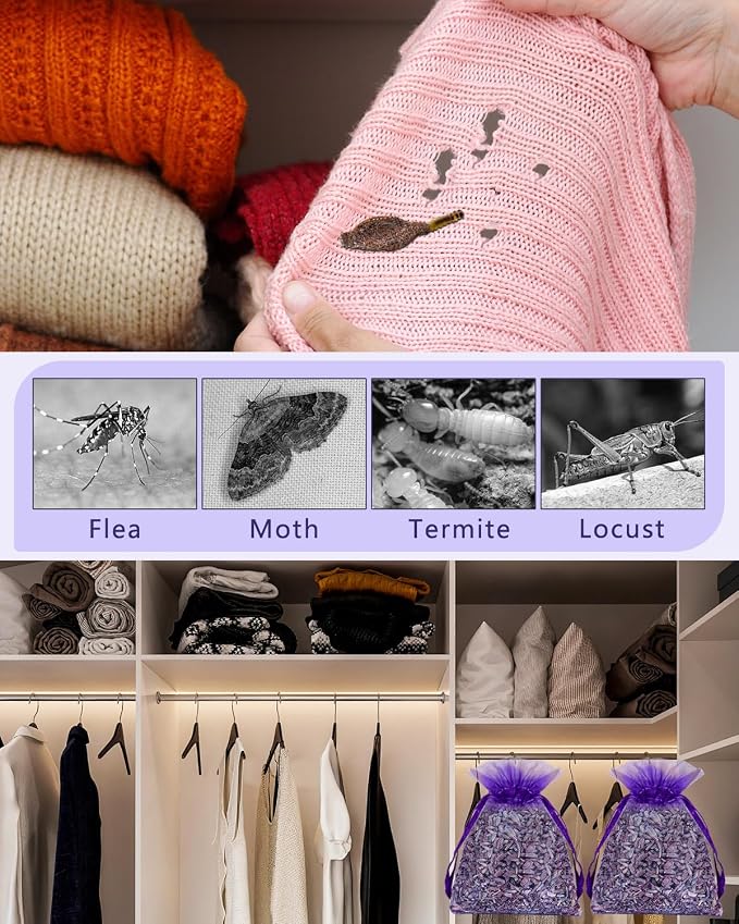 20 Pack Lavender Sachet Bags, 100% Natural French Dried Lavender Sachets - Image 3
