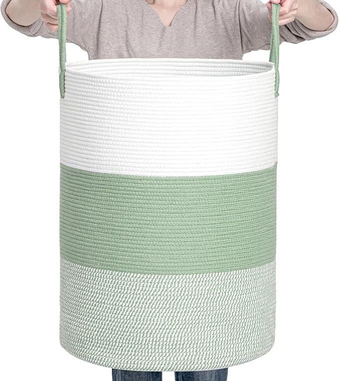 CLHMILY&Z 100L Laundry Basket Round Storage Rope Basket by ClhmilyZ