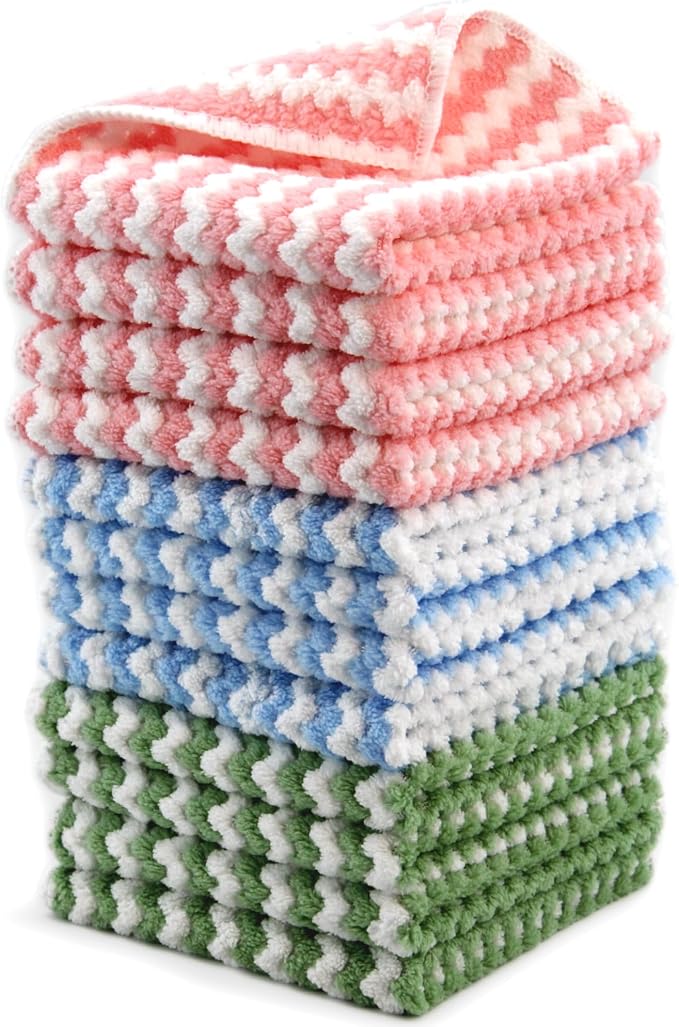 Microfiber Cleaning Cloth, 12 Pack 12"x12" Dish Towels by Unknown